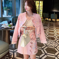 Fashion Embroidered Skirt Suit