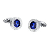 Men's Blue and Silver Cuff Links