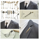 Men's Plant Shape Brooch
