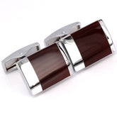 Classic Style Brown Enamel Cufflinks