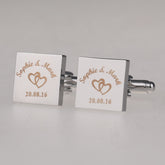 Personalized Engraved Square Wedding Cufflinks