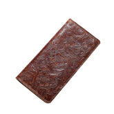 Genuine Leather Women's Cardholder with Engraved Ornament