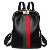 Women's Striped Eco-Leather Backpack