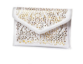 Fashion Envelope Shaped Leather Women's Clutch Bag with Chain