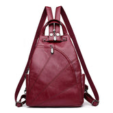 Women's Compact Leather Travel Backpack