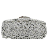 Women's Glittering Patterned Crystal Clutch
