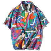 Japanese Style Colorful Printed Party Men's T-Shirt