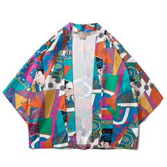 Japanese Style Colorful Printed Party Men's T-Shirt