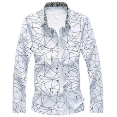 Geometric Printed Party Men's Shirt