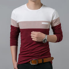 Men's Long Sleeve Patcwork Top