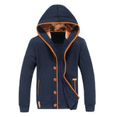Men's Fleece Patch Hooded Cardigan
