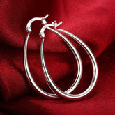 Women's 925 Sterling Silver Smooth Circle Earrings