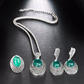 Exquisite Vintage Oval Shaped Women's Jewelry Set