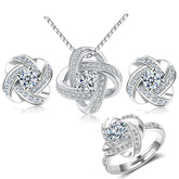 925 Sterling Silver Jewelry Sets with Crystal