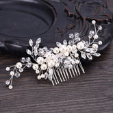 Handmade Pearls Design White Side Comb