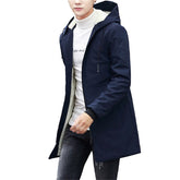 Cute Long Windproof Thickened Cotton Men's Parka Jacket