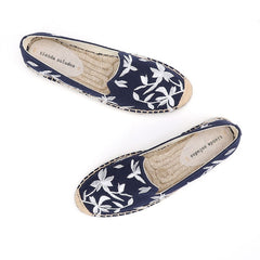 High-Quality Women's Espadrilles in Blue and Beige