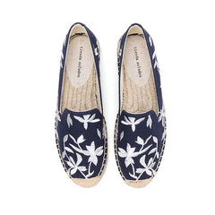 High-Quality Women's Espadrilles in Blue and Beige