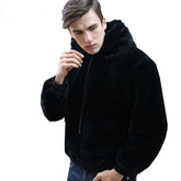 Men's Eco Fur Hooded Coat