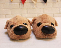 Men's Plush Dog Slippers