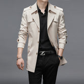 Men's Solid Color Trench