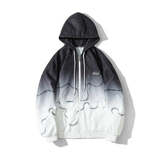 Colorful Patchwork Hooded Jacket for Men