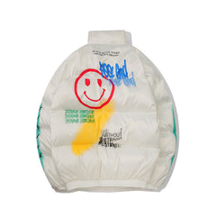 Men's Graffiti Print Puffer Jacket