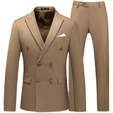 Men's Solid Color Double Breasted Tuxedo Suit