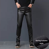 Men's Faux Leather Warm Pants