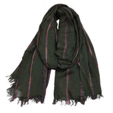 Men's Cotton and Linen Striped Scarf