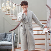Long Sleeved Air Cotton Bathrobe for Men