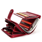 Women's Colorful Vertical Leather Wallet