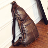 Men's Genuine Leather Chest Crossbody Bag