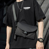 Men's Waterproof Black Nylon Messenger Bag