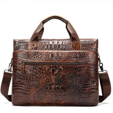 Men's Crocodile Skin Patterned Bag