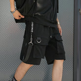 Hip Hop Multi-Pocket Black Shorts for Men