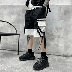 Hip Hop Multi-Pocket Black Shorts for Men