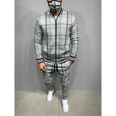 Men's Sport Plaid Jacket and Pants Set