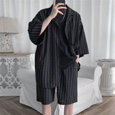 Men's Loose Striped Clothing Set