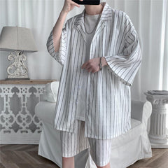 Men's Loose Striped Clothing Set