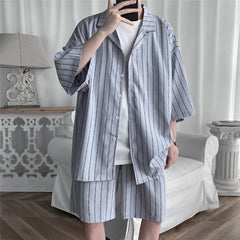Men's Loose Striped Clothing Set