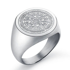 Men's Simple Compass Patterned Ring