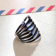 Men's Black Enamel Big Ring