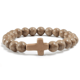Men's Christian Cross Design Charm Bracelet