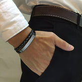 Men's Genuine Leather Personalize Bracelet