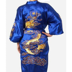 Men's Chinese Satin Robe with Embroidery