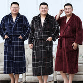 Men's Plus Size Warm Flannel Bathrobe