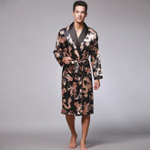 Men's Knee Length Bathrobe with Pattern