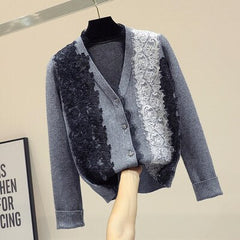 Women's Lace Detail Knitted Cardigan