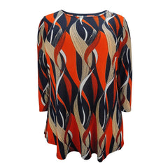 Women's Bohemian Orange Plus Size Loose Top